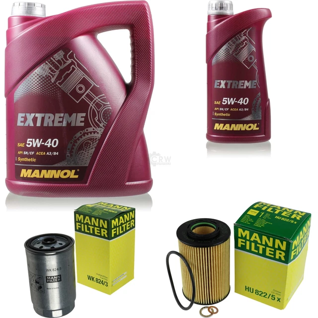 Kit D'entretien Huile Moteur MANNOL Energy 5W-30 5L + Filtre MAHLE – Pour Ford Focus II 1.6 TDCi