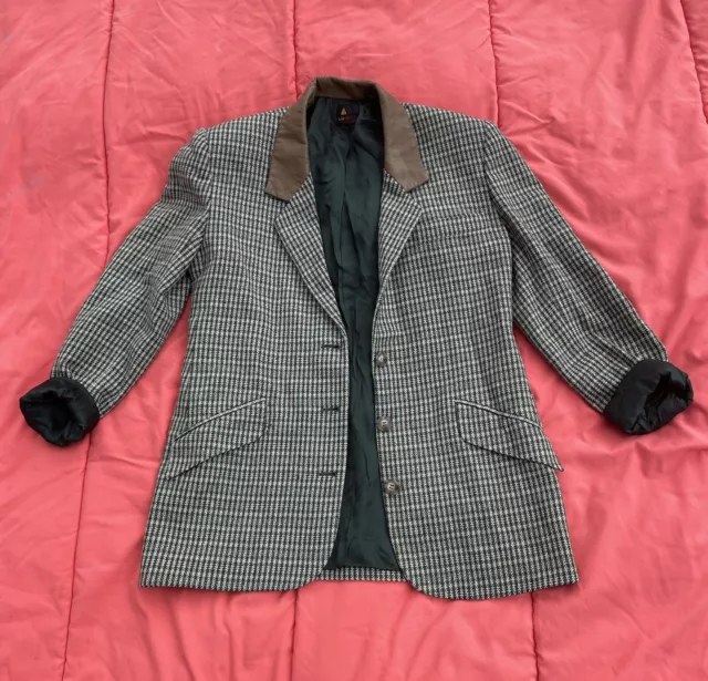 Liz Claiborne Blazer Womens Size 4 Tan/Green Textured Tweed Office Casual Jacket