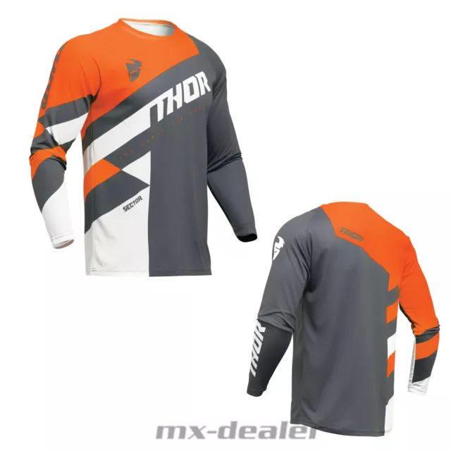 Thor Sector Checker Charcoal Orange Cross Jersey Trikot Motocross Enduro MX DH