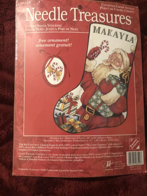 Needle Treasures “Cherry Santa Stocking” Cross Stitch Kit