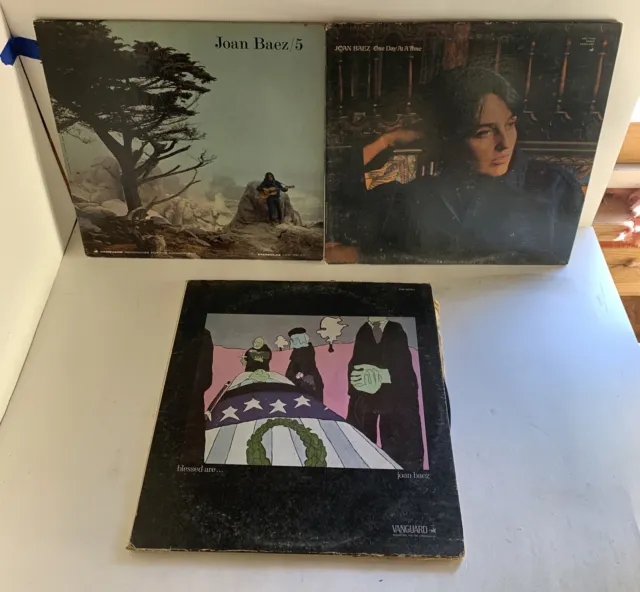 Joan Baez Lot Of 3 LP Vinyl Record  5, BLESSED ARE, ONE DAY AT A TIME