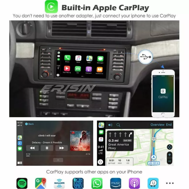 Android 12 CarPlay Navigatore Autoradio per BMW X5 E53 5er E39 DAB+ DSP WiFi 4G 2