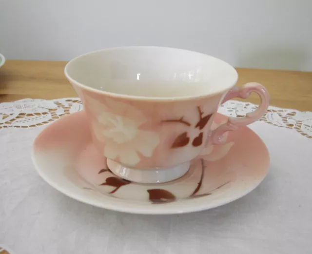 Vintage Syracuse China MADAM BUTTERFLY Old Ivory O.P.CO Teacup & Saucer ~