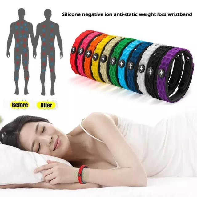 Fashion Negative Ion Silicone Wireless Anti-static Wristband Sports Bracelet