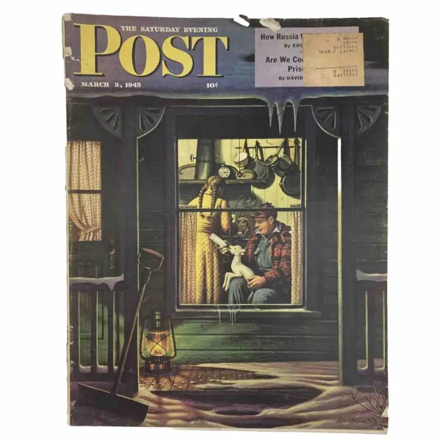 Saturday Evening Post Magazine March 3 1945 The Baby Lamb by Stevan Dohanos