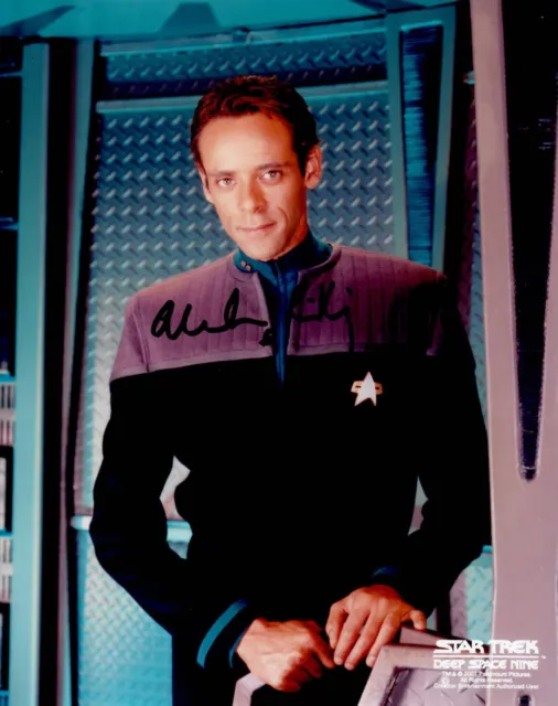 Autografo originale Alexander Siddig da Star Trek, foto reale 20x25 cm