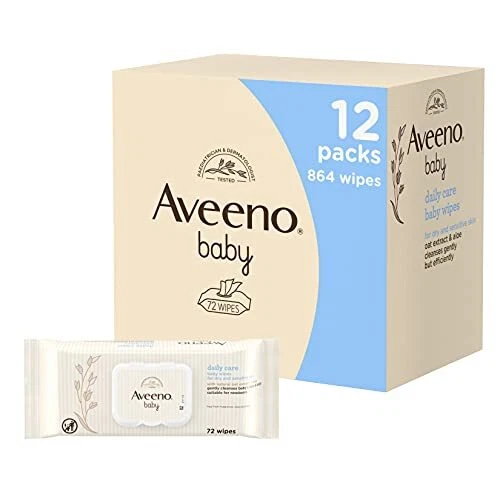 Aveeno Baby Daily Care Wipes - Sensitive Skin - Cleanse Gently and Efficiently -