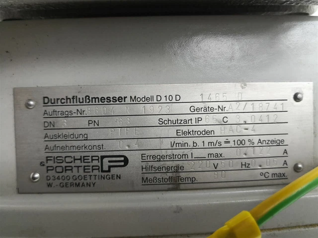 Fischer Porter D 10 D 1465 D Débitmètre D10D1465D 2