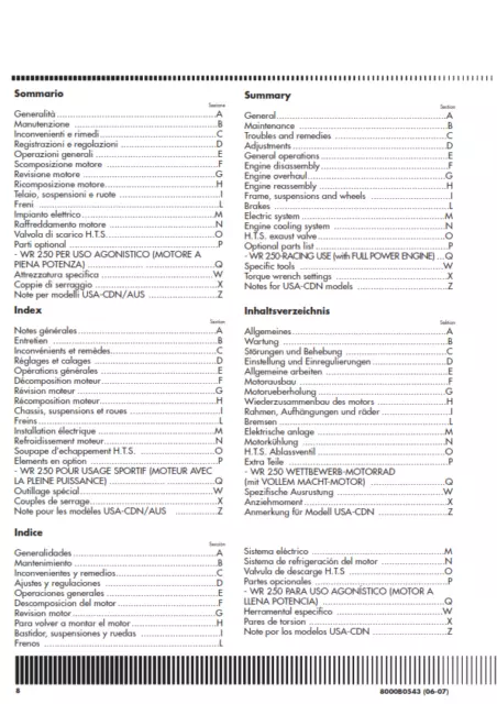 Husqvarna Wr 250 2008 Reparatur Werkstatt Service Manual Nachgedruckt Kammgebunden 3