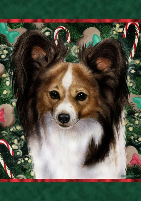 Christmas Holiday Garden Flag - Light Tri Papillon