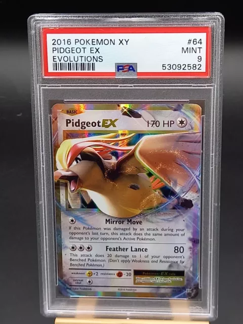 PSA 9 Pidgeot Ex Roucarnage Ex Pokemon XY Evolutions 64/108
