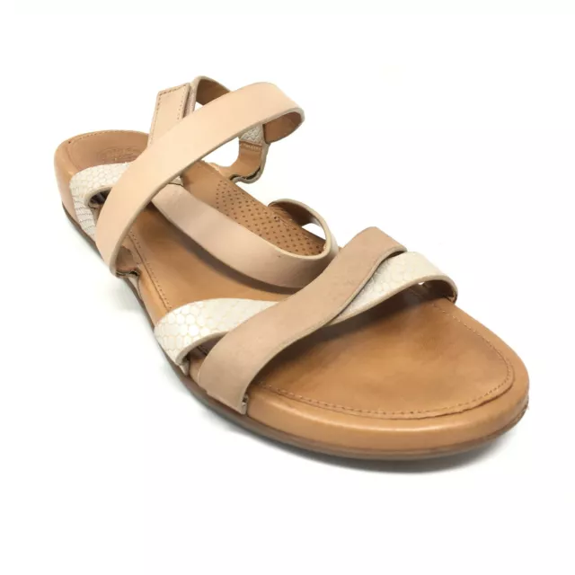 Women's Fitflop Lumy Strappy Wedge Sandals Shoes Size 7 US/38 EU Brown Leather