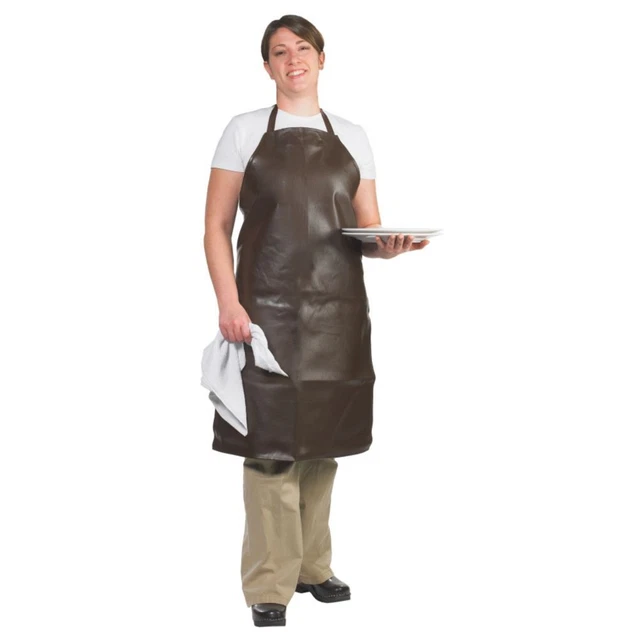 San Jamar 604VBA-BR Brown Vinyl Bib Apron