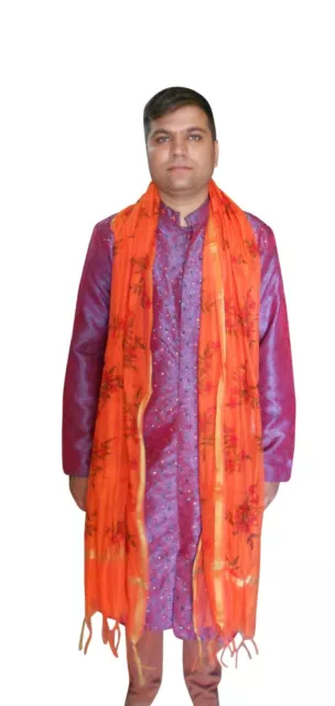 Men Scarf Designer Party Scarves Indian Sherwani Chunni Dupatta