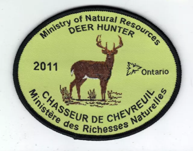 2011 ONTARIO MNR Deer Hunter PatchMichigan Dnr DeerBearMooseElk