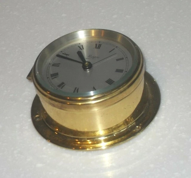 VINTAGE MARPRO BRASS Marine Ships Yacht Mechanical Clock Timepiece