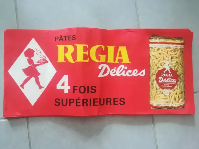 PUBLICITE ADVERTISING REGIA pâtes alimentaires DÉLICES 25X51CM