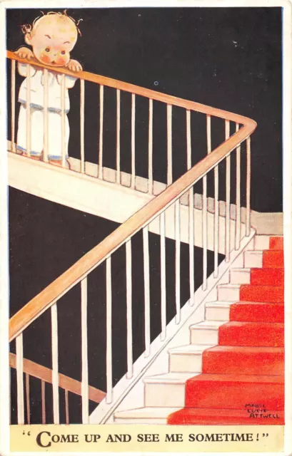 Cpa Illustrateur Signe Mabel Lucie Attwell Come Up And See Me Sometime