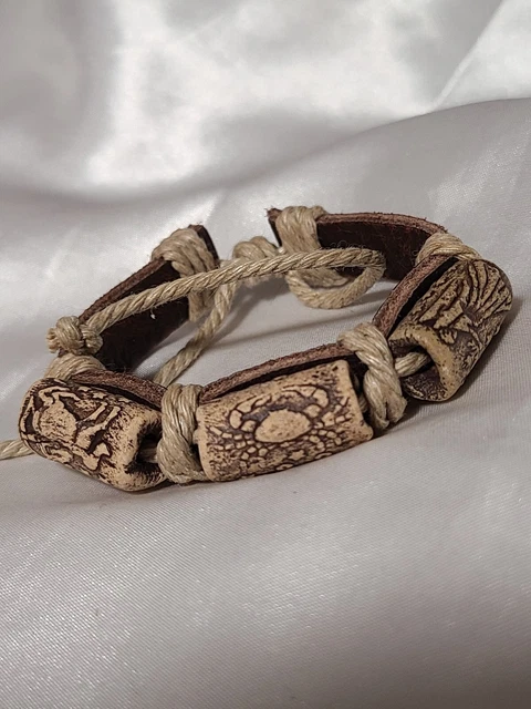 ZODIAC Birth Star Signs Horoscope Leather Surf Tube Bead Bracelet Jewellery 99p