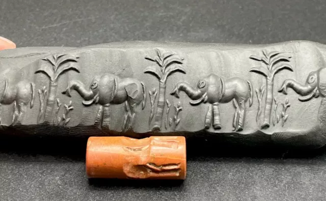 ANCIENT OLD JASPER STONE HISTORICAL CYLINDER SEAL UNIQUE BEAUTIFUL LOVELY BEAD#s