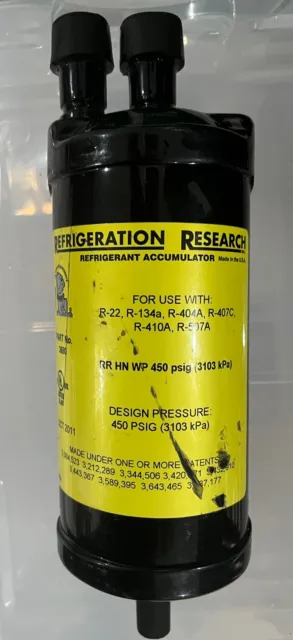 Refrigeration Research 3680 Refrigerant Accumulator, 450 PSIG, R-404A, Ra410A, R