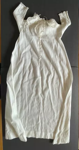 Vintage 1900's Baby Christening Gown 30"  Silkey Cotton.