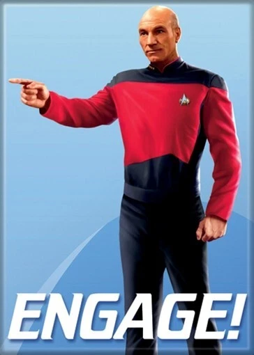 Star Trek: The Next Generation Engage! Captain Picard Magnet, NEW UNUSED