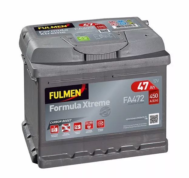 Batterie démarrage voiture Fulmen FA472 12v 47AH 450A 207X175X175mm idem B18