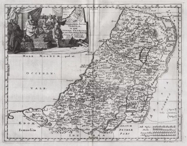 Israel Palestina Holy Land Santa Land Palestina Mapa Grabado Sanson 1680