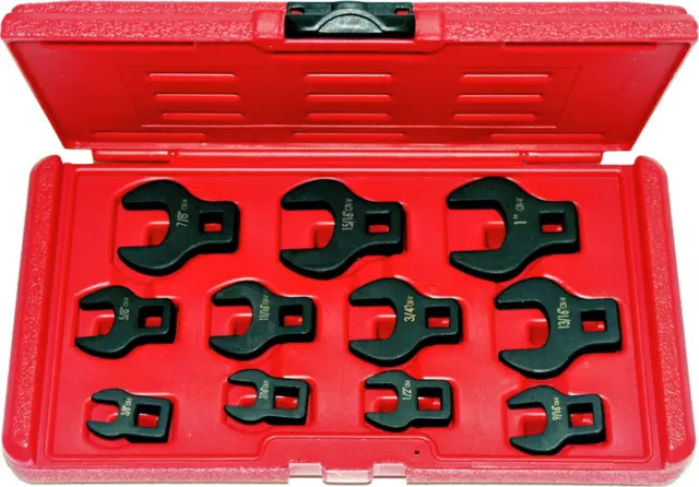 11 Piece SAE Open-End Crowsfoot Wrenches T&E Tools BCF55