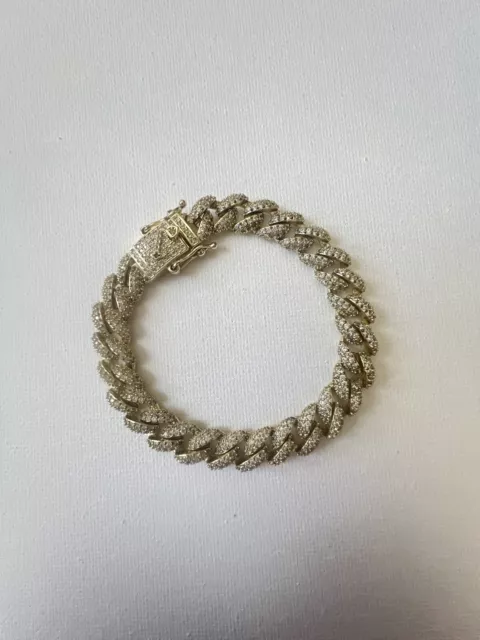 GLD Shop Chain Link Bracelet - Yellow Gold, CZ, 7”, 8.5mm
