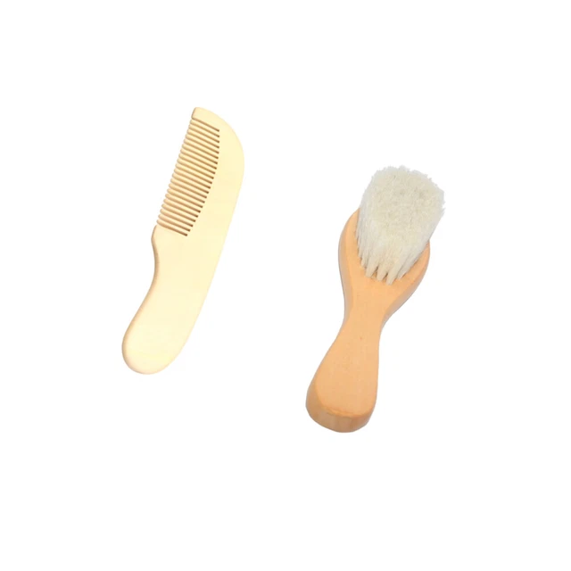 2pcs Cleaning Tool Baby Shampoo Brush Bath Back Brush Wooden Massage Comb