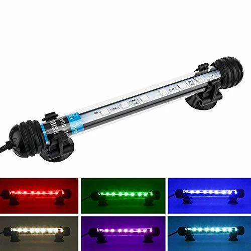 Submersible Aquarium Light, Underwater RGB Multicolor LED Fish Tank Lights, 18cm