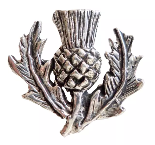 Scotland Thistle Pewter Pin Badge - Hand Made in Cornwall