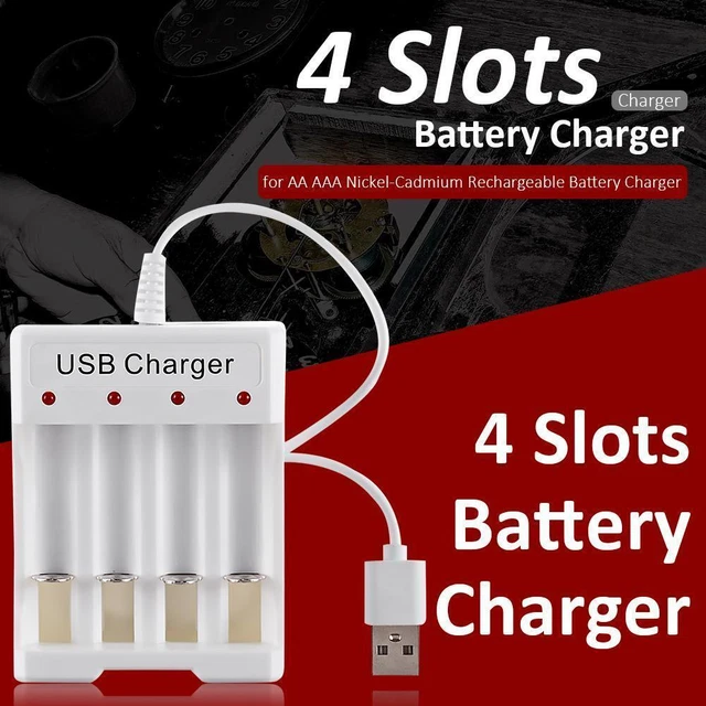 4 Slots USB DC Battery Charger for Nickel Hydrogen AA AAA Rechargeable Battery