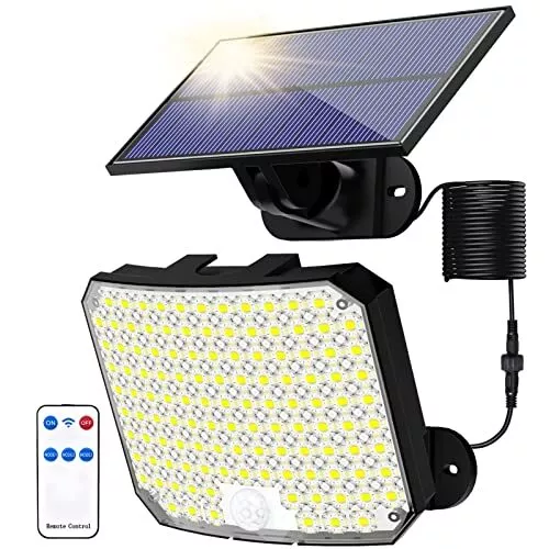 RISEMART Lumière solaire extérieure avec détecteur de mouvement 118 LED, lumière