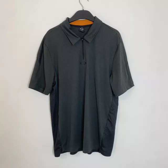 Oakley M grau Herren 1/4 Reißverschluss Golf T-Shirt 1/4 Reißverschluss Kragen