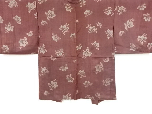 43505# Japanese Kimono / Antique Haori / Taisho Roman Style / Meisen /Woven Paul