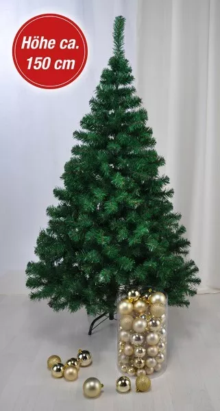 Albero di Natale Artificiale Albero di Natale Albero Finto Abete Plastica 1,5m