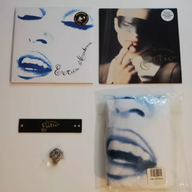 Madonna Erotica White Double Vinyl & Down + Necklace + Leather Bracelet Sealed