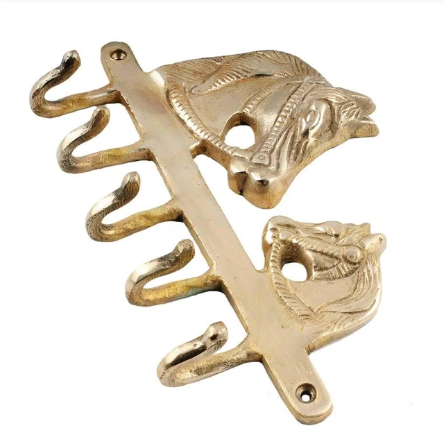 Brass Wall Hangers Horse Head Wall Hook Key Holder with Door Hanger Cloth