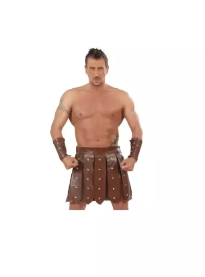 Kilt in vera pelle Leather Fury - Kilt da uomo con cinturino multiplo - marrone 3