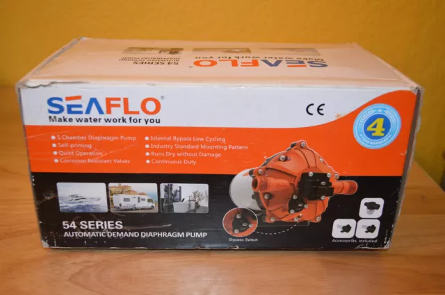 SEAFLO 54-Series Water Pressure Diaphragm Pump - 12v, 5.5GPM, 60PSI for RV/Boat