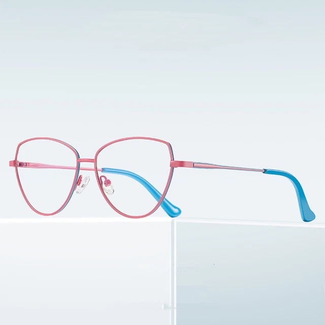 Women Metal Cat Eye Progressive Reading Glasses Candy Color Eyeglasses Readers C