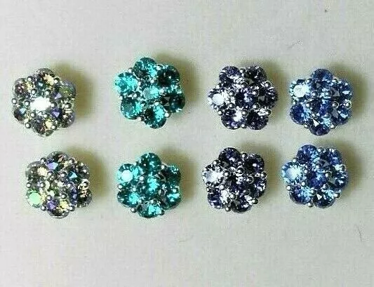 Sterling Silver Stud earrings - made with Swarovski Crystals - colour choice