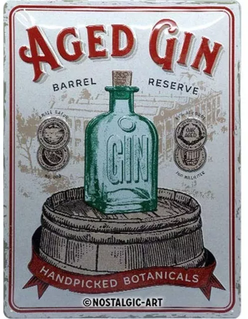 Nostalgic-Art - Retro Bar Blechschild Metallschild 30x40 cm - Aged Gin Barrel