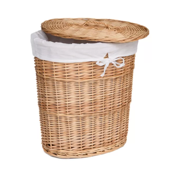 Natural Oval Wicker Laundry Basket in 2 Sizes 3