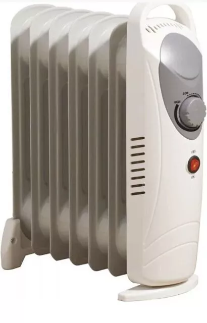 Mini Oil Filled Radiator Portable Daewoo Heater 5 Fin 650W Thermostat BRAND NEW!