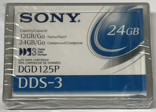 Sony DDS3/DDS-3 Premium DAT Data Tape/Cartridge 12/24GB DGD125P 125P 4mm