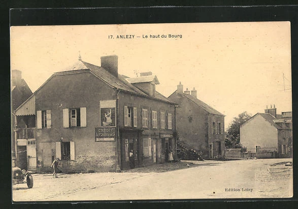 CPA Anlezy, Le haut du Bourg 1938